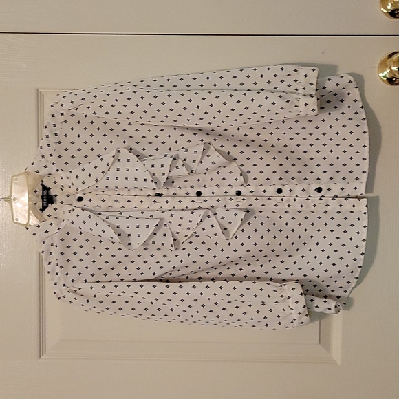 4/$10 - White Ruffle Button Down Shirt